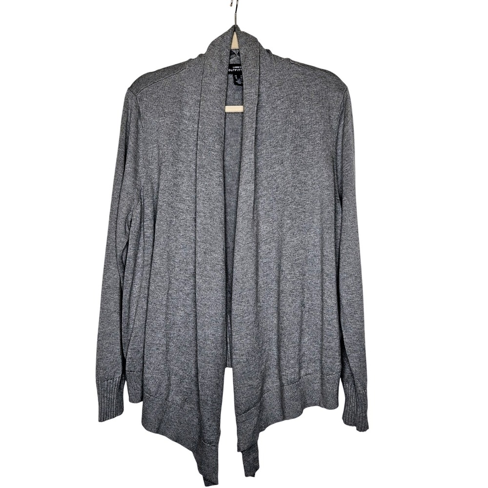 Lands End‎ Womens Gray Open Front Cardigan 1X Cotton Modal Blend Soft Stretchy